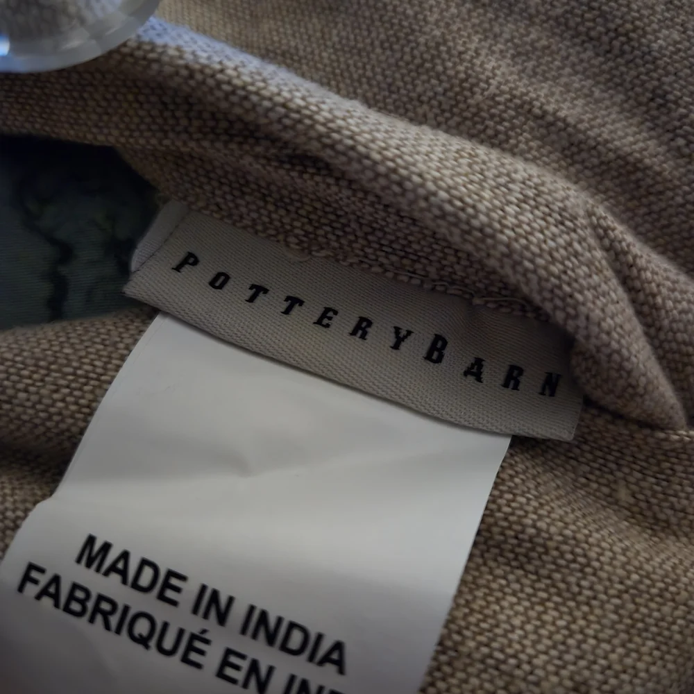 Pottery Barn Tan and Brown Bear Embroidered Pillow Cover - Picture 7 of 8